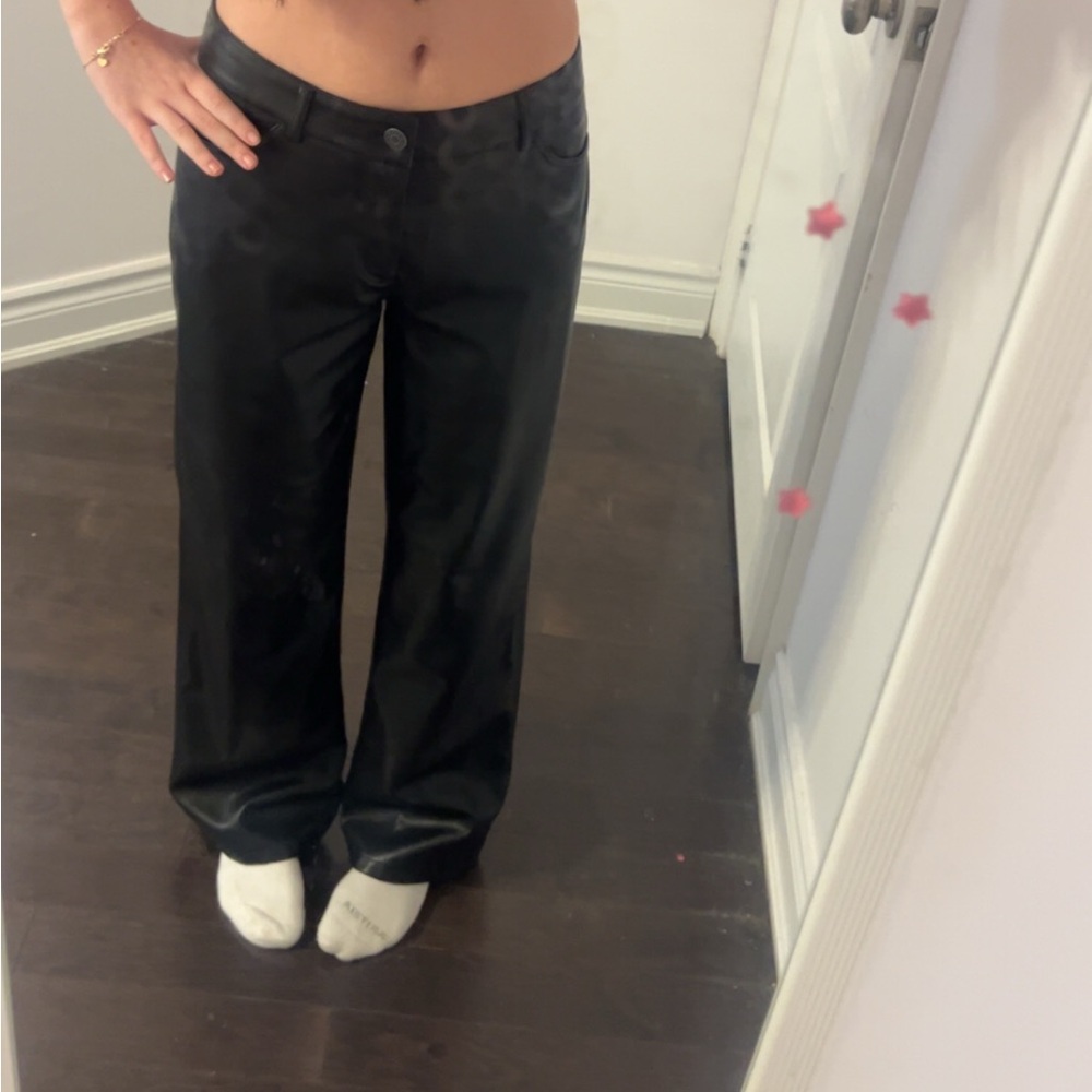 Brand New Garage Going out Pants Sleek Black Faux Leather Pants